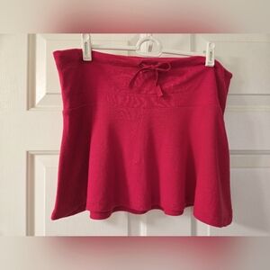 Red Skater Skirt with Bow Detail
